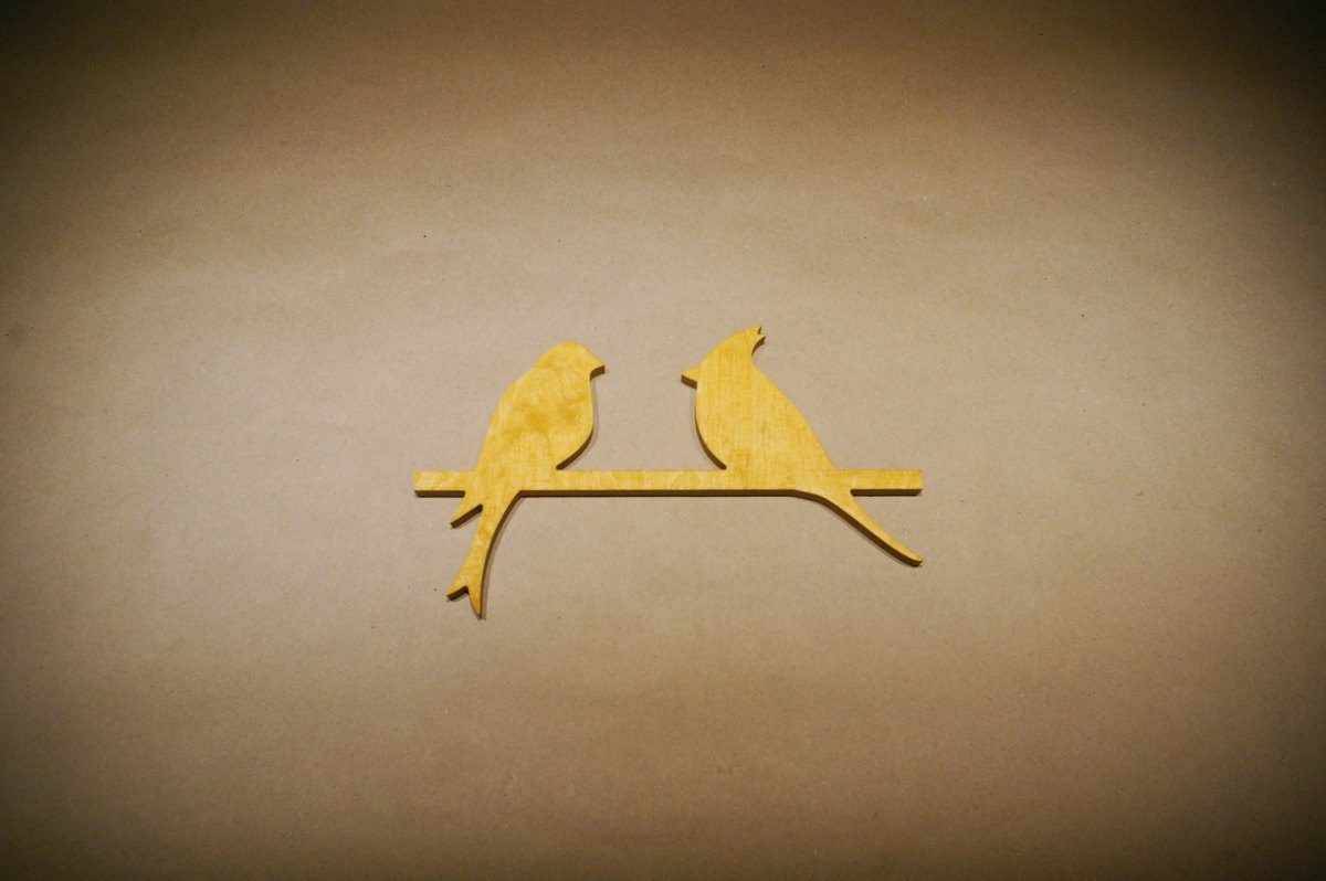 Medinė sienos dekoracija 2 paukščiai