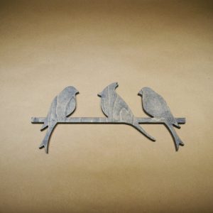 Medinė sienos dekoracija 3 paukščiai