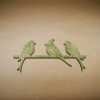 Medinė sienos dekoracija 3 paukščiai, žalia