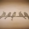 Medinė sienos dekoracija 5 paukščiai, pilka
