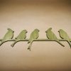 Medinė sienos dekoracija 5 paukščiai