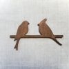 Medinė sienos dekoracija 2 paukščiai, vaškuota