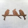 Medinė sienos dekoracija 3 paukščiai, vaškuota