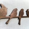 Medinė sienos dekoracija 5 paukščiai, vaškuota