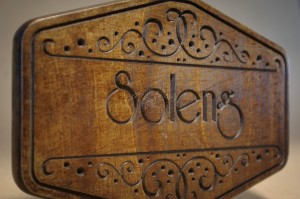 Wooden name plate door sign 