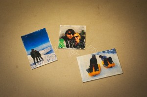 Wooden photo magnets
